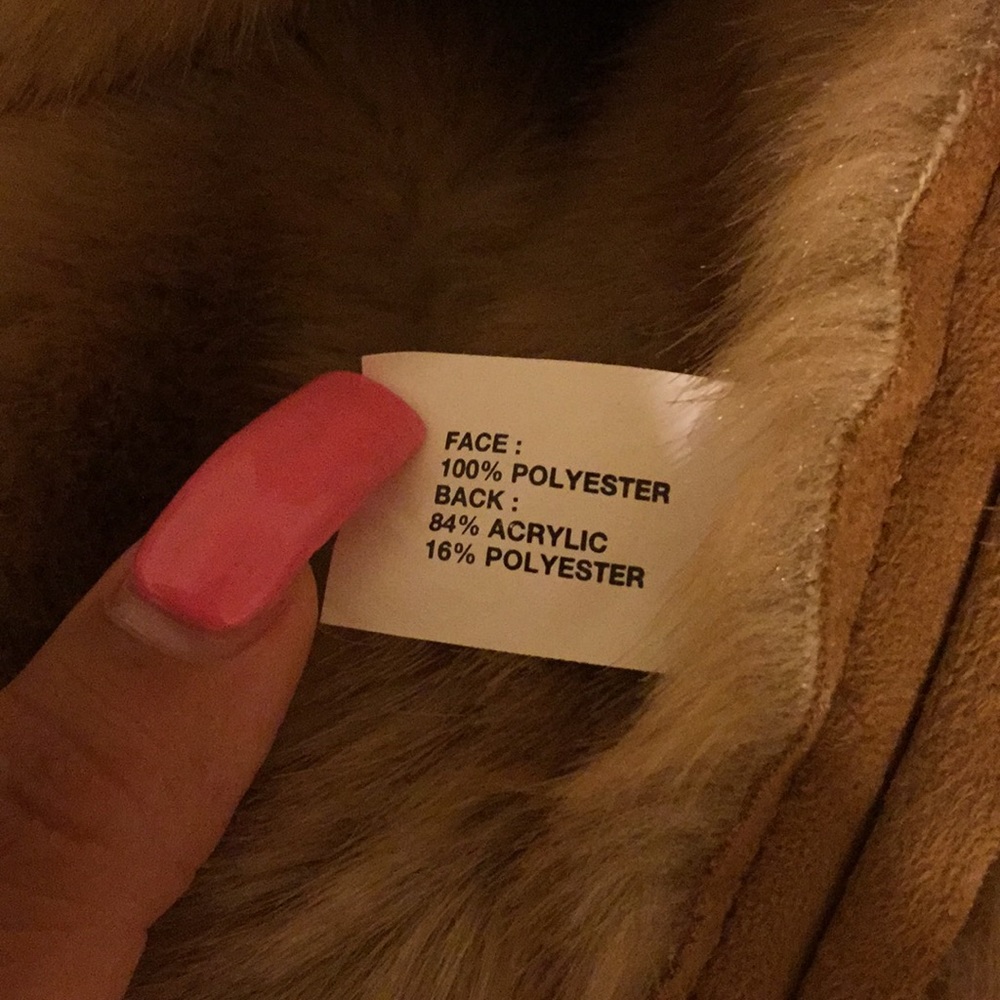 Brown fur coat/kids size 12(XL) - Picture 4 of 7